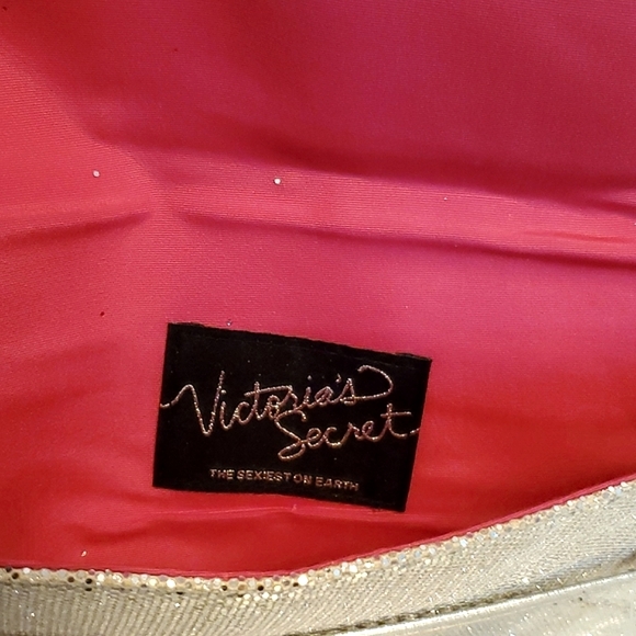NWT Victoria's Secret Silver Bling Clutch Handbag Purse Bonus Accessories - Picture 14 of 16